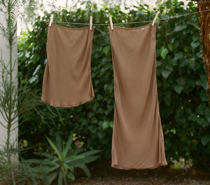 MINI SKIRT SLIP -- CAROB