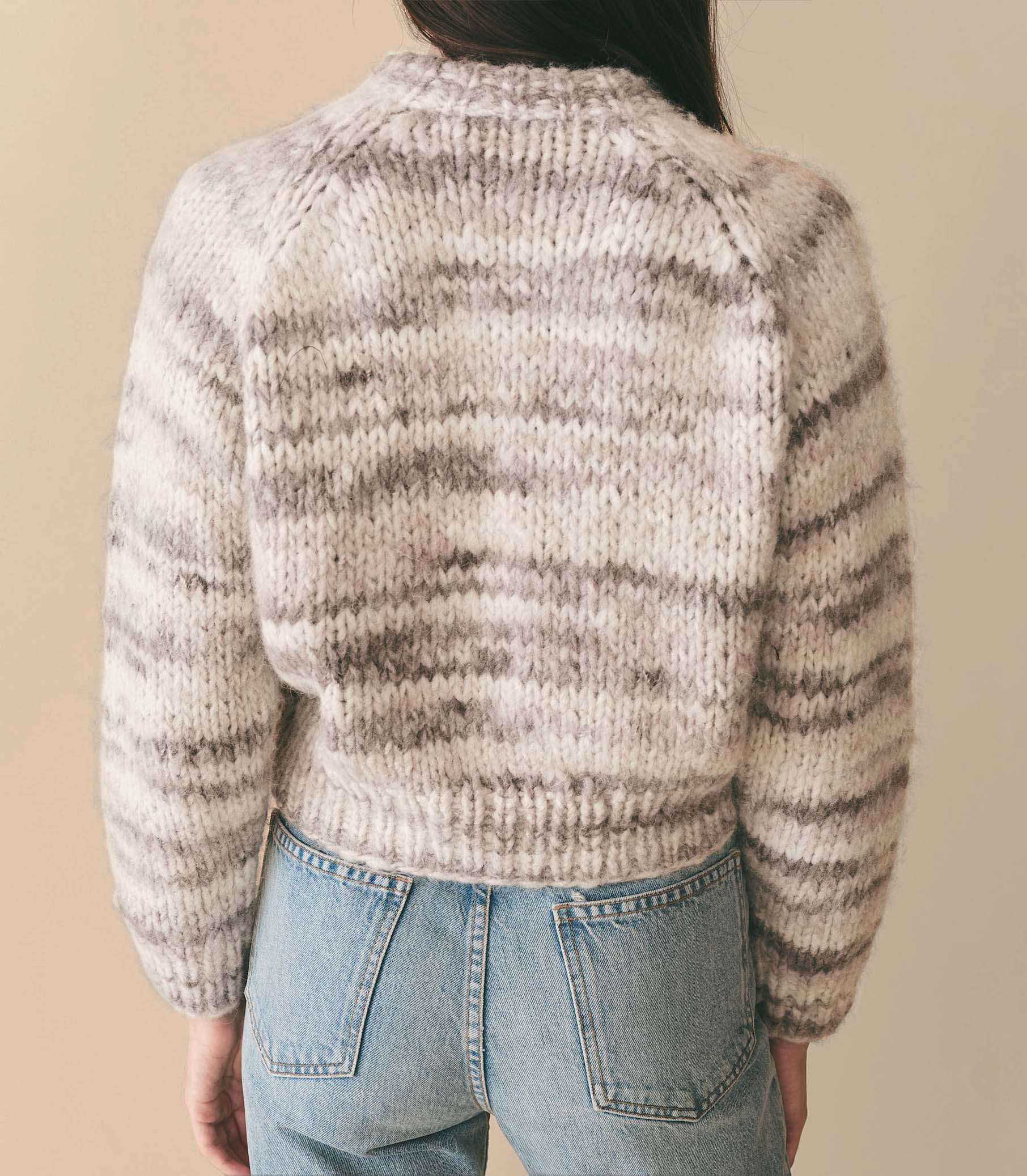 NEWBURY CARDIGAN -- BIRCH BARK SPACE DYE