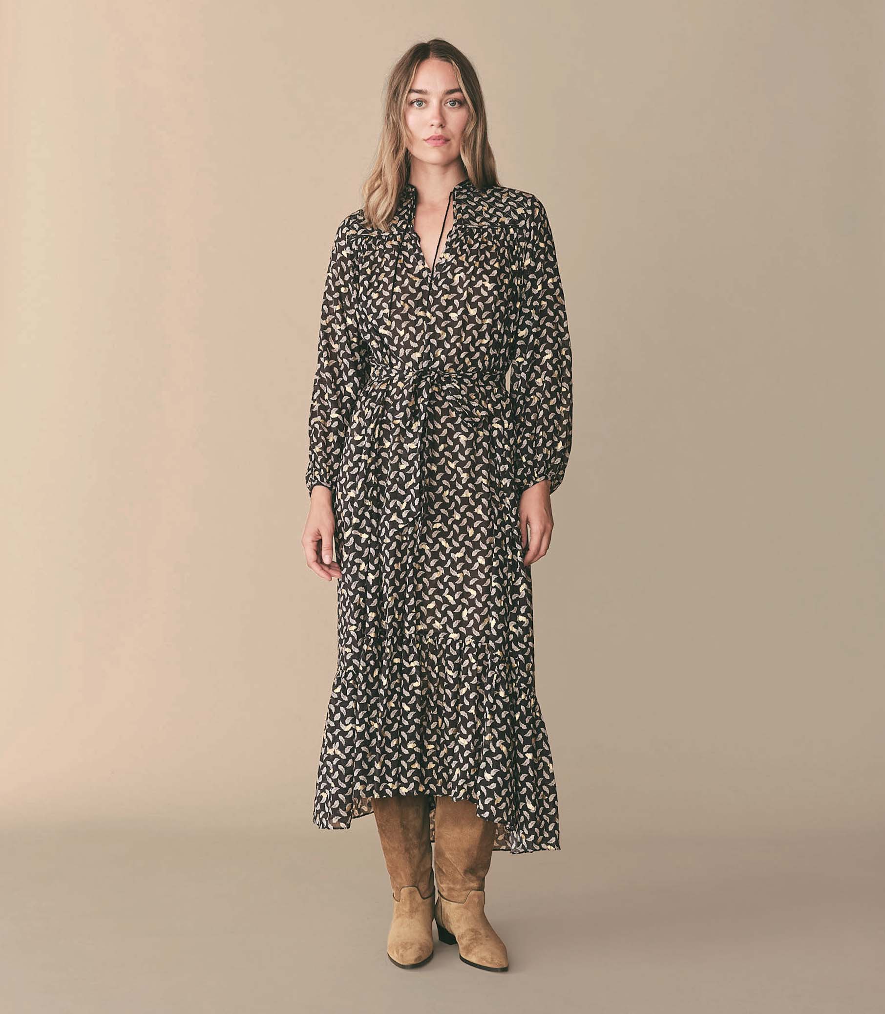 IVANA DRESS -- FALLING LEAVES