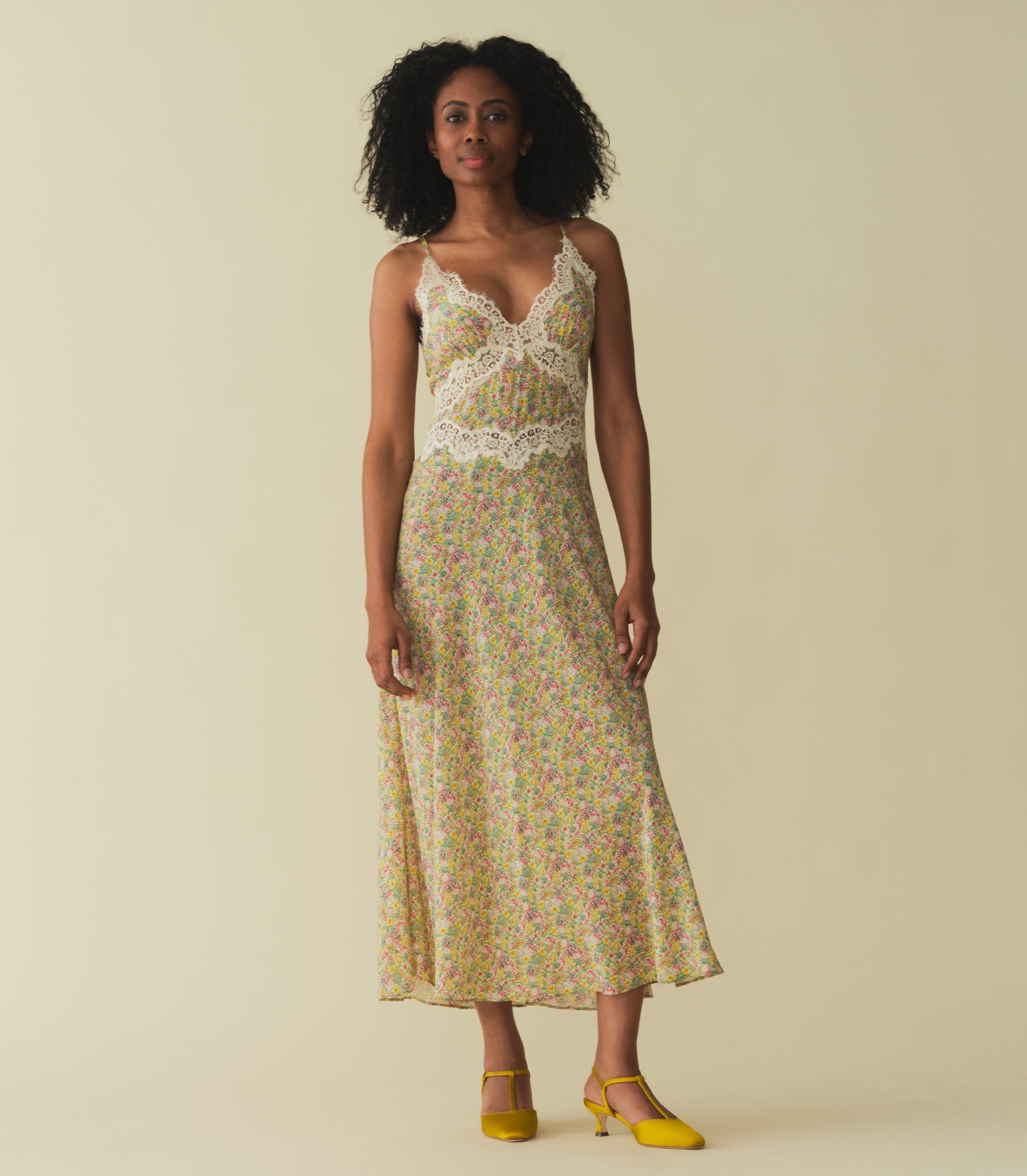 VENUS DRESS -- CHRYSANTHEMUM SKY FLORAL