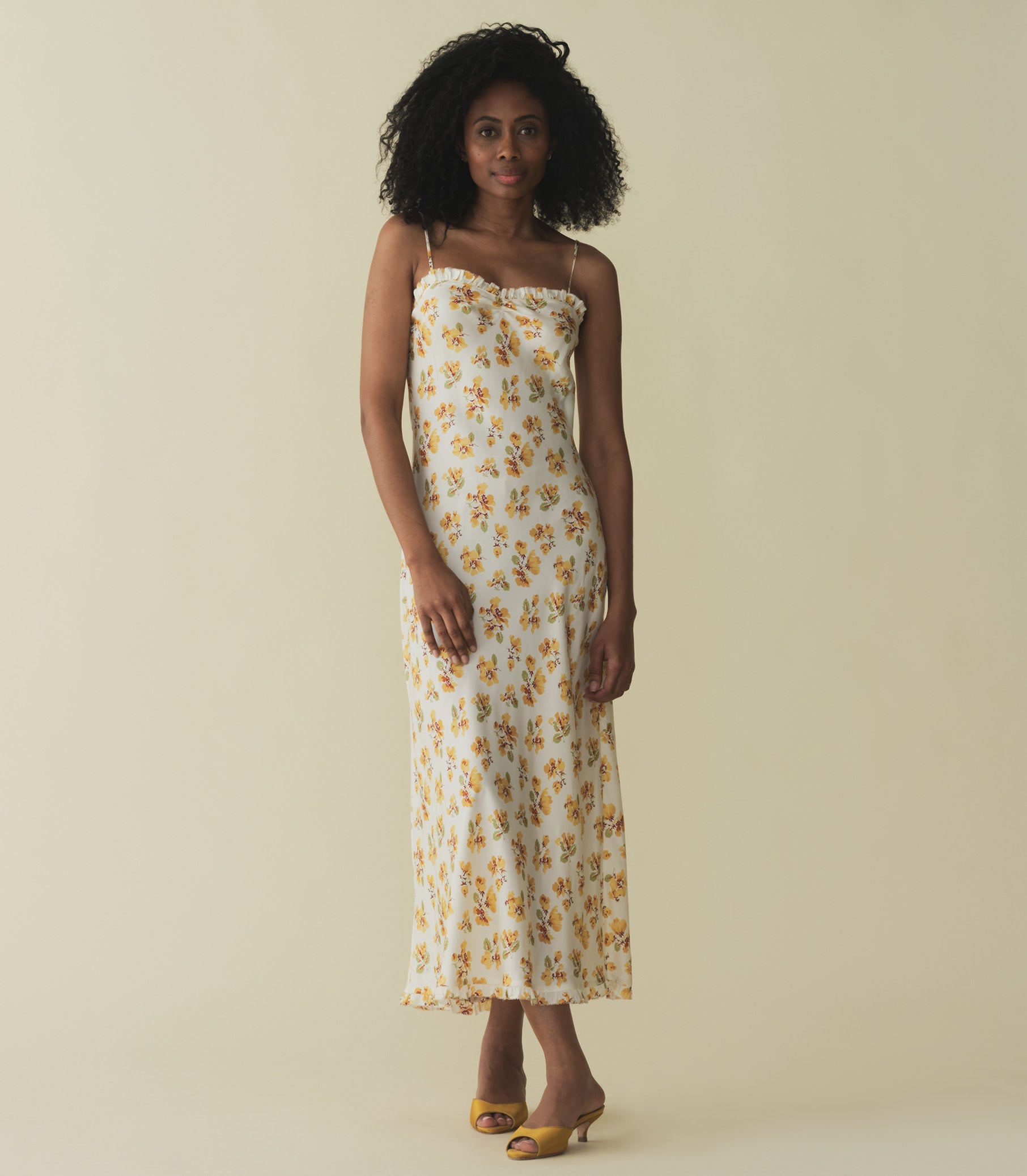 CALSI DRESS -- AMBER FROLICKING FLORAL