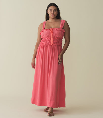 CAROLYNN DRESS -- CORAL ROSE