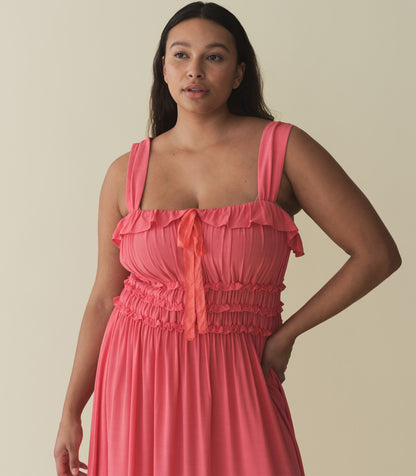 CAROLYNN DRESS -- CORAL ROSE