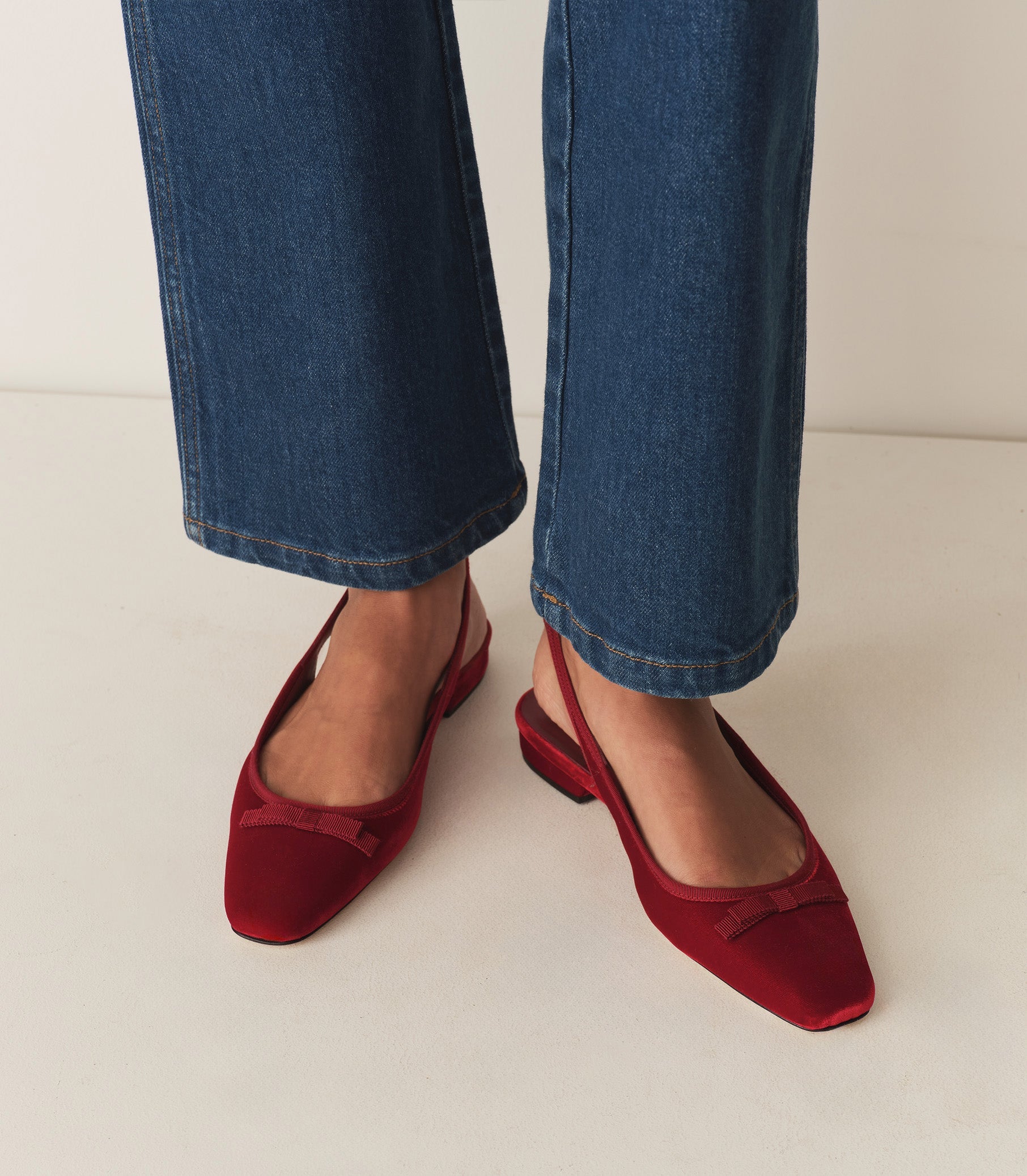 COSSIMA SLINGBACK -- RUBY VELVET