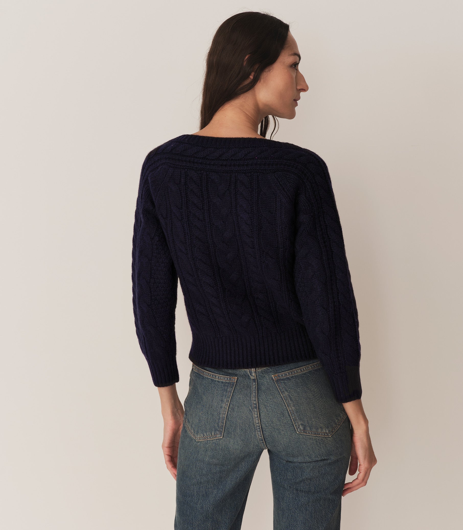 CRESSIDA CASHMERE SWEATER -- NAVY