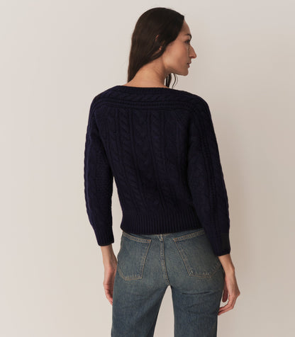 CRESSIDA CASHMERE SWEATER -- NAVY