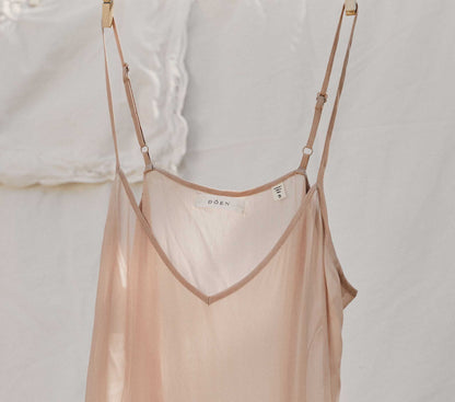 SHORT DEEP V-NECK SLIP -- CONCH