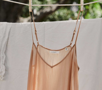 LONG DEEP V-NECK SLIP -- SAND DOLLAR