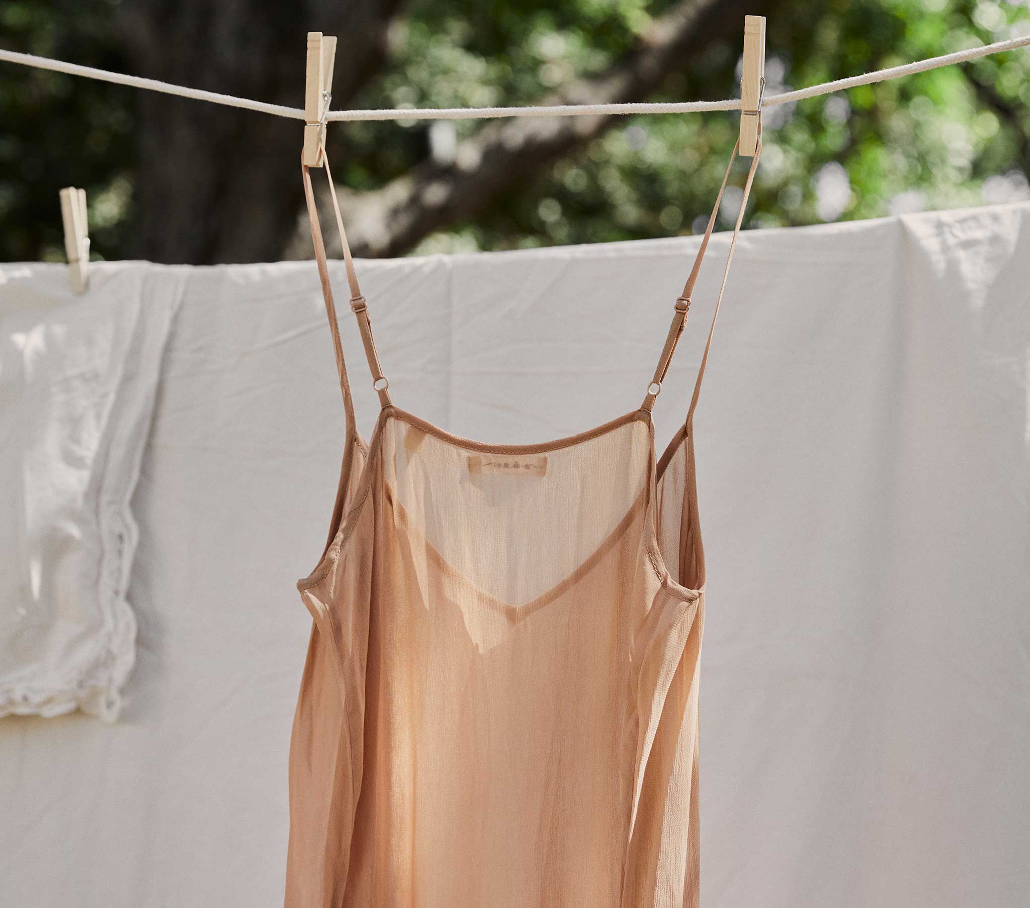 LONG DEEP V-NECK SLIP -- SAND DOLLAR