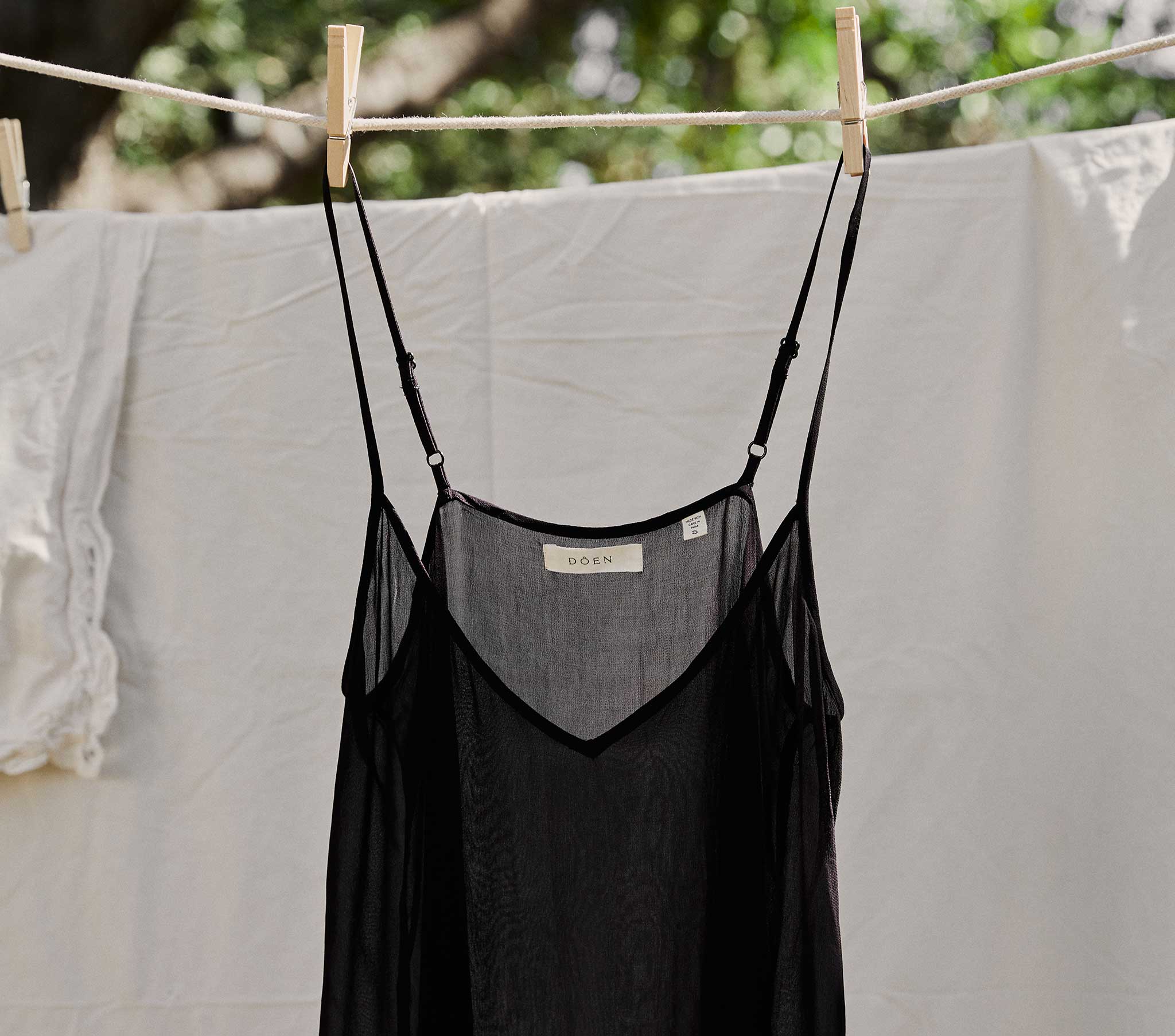 SHORT DEEP V-NECK SLIP -- BLACK