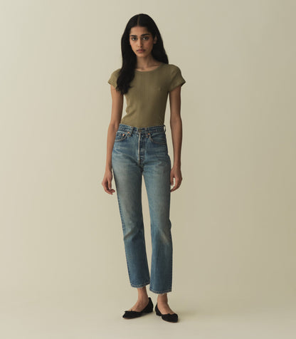 VIVI CASHMERE BLEND TEE -- PASTURE