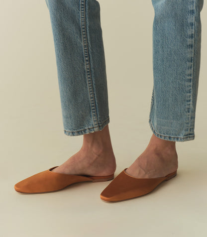 WREN MULE -- PAPRIKA SATIN