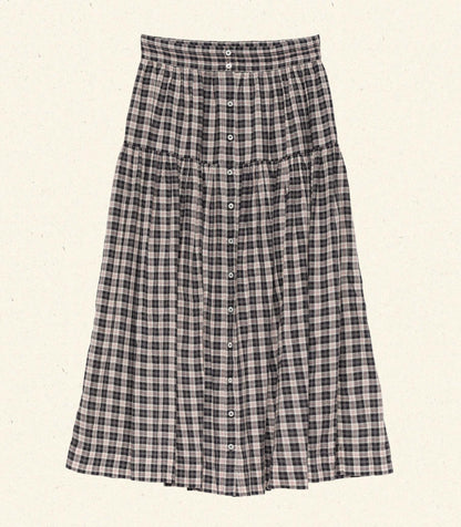 FABIENNE SKIRT -- NAVY COUNTRYSIDE PLAID