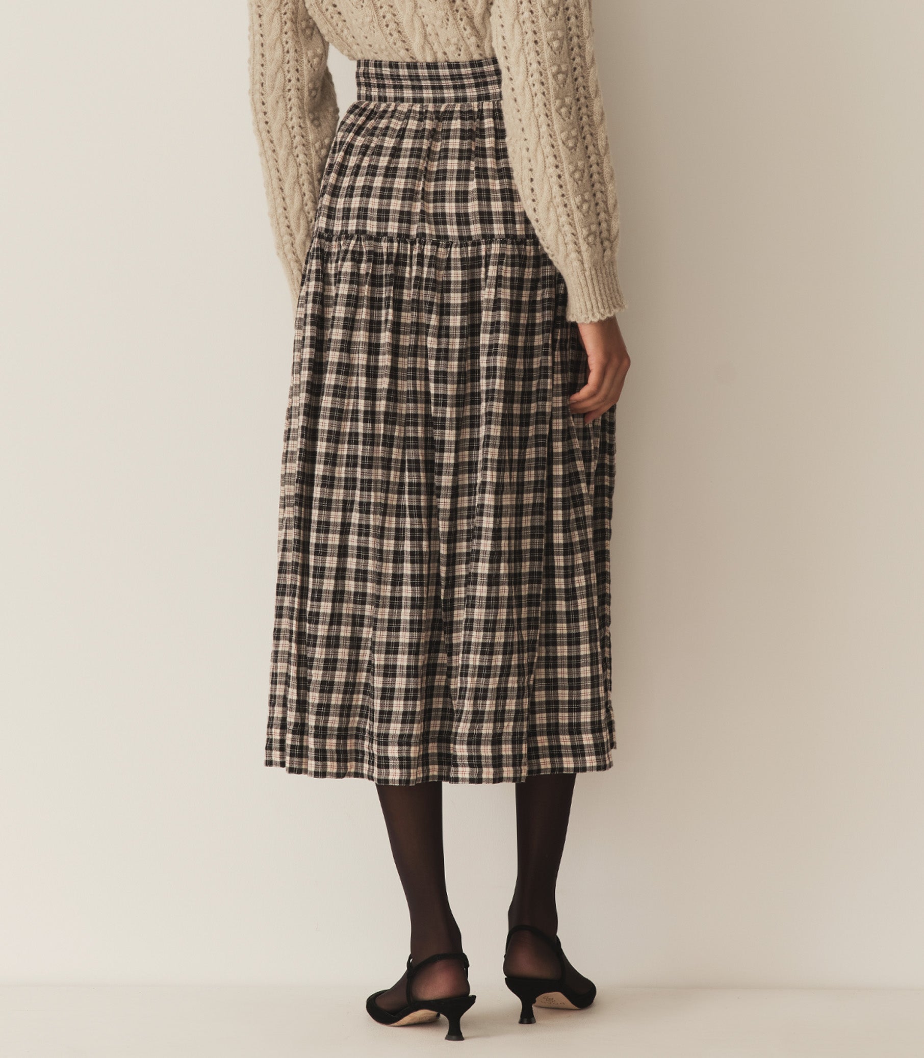 FABIENNE SKIRT -- NAVY COUNTRYSIDE PLAID