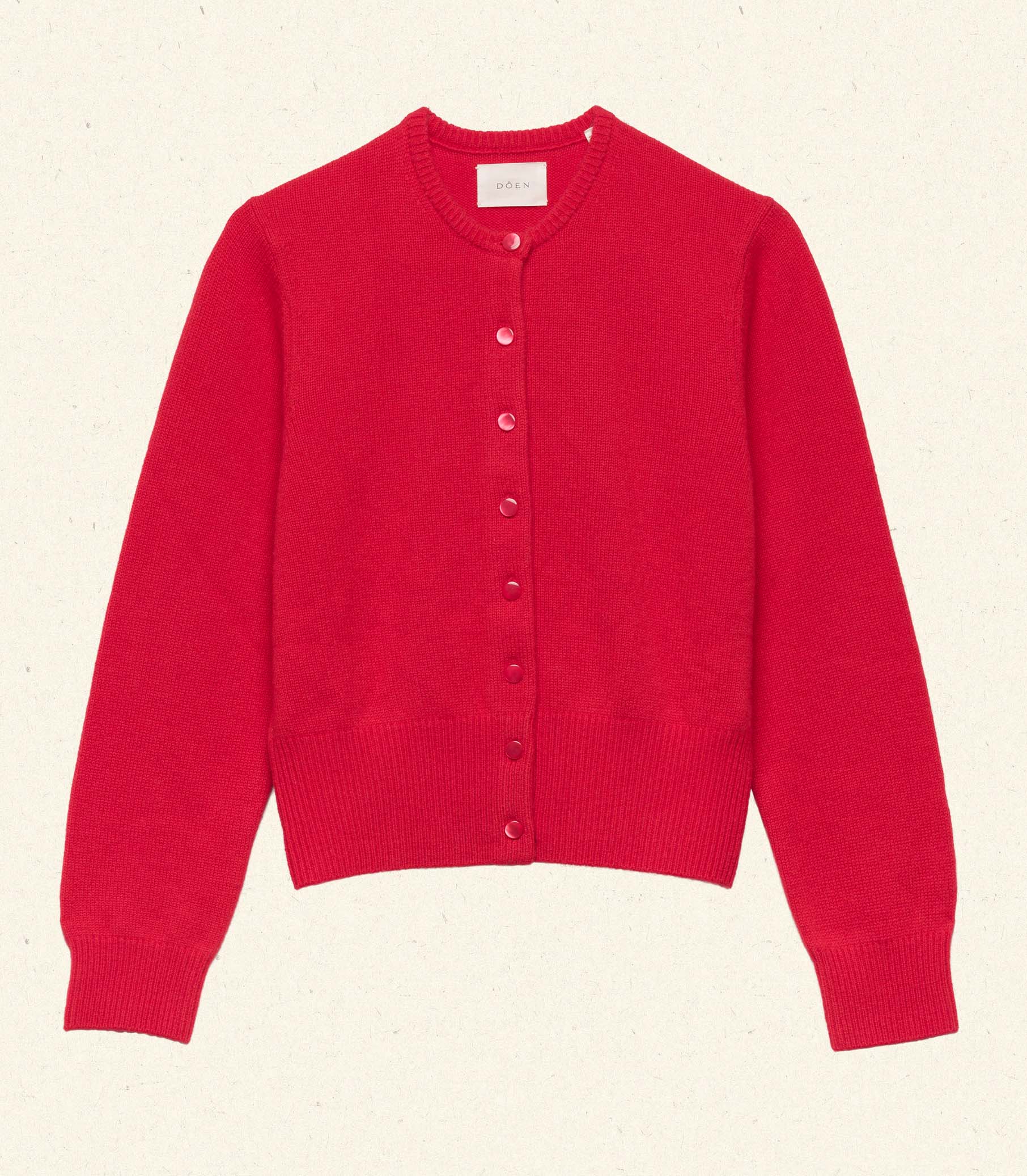 FAIRCHILD CASHMERE CARDIGAN -- TOMATO