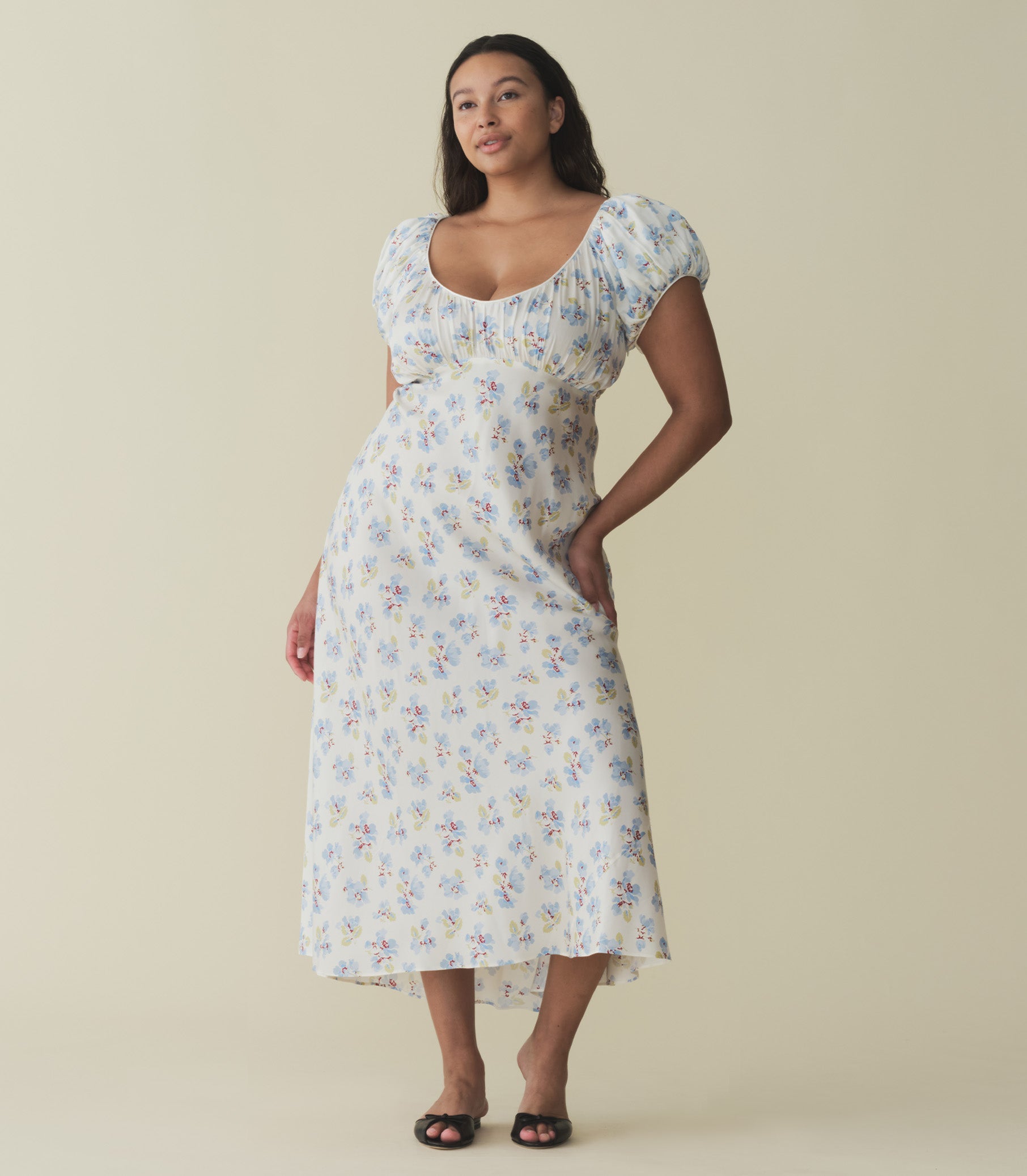 FLORENCIA DRESS -- BLEU FROLICKING FLORAL