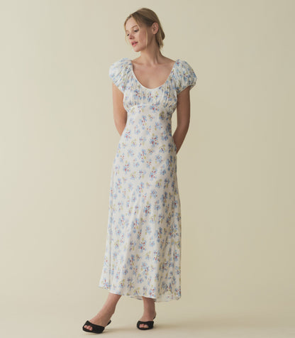 FLORENCIA DRESS -- BLEU FROLICKING FLORAL