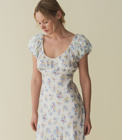 FLORENCIA DRESS -- BLEU FROLICKING FLORAL