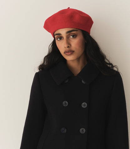 GEORGIANNA BERET -- RED WOOL