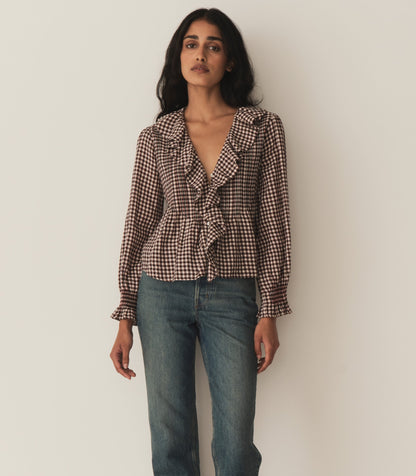 HARDY TOP --DELPHINE PLAID