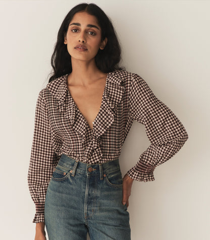 HARDY TOP --DELPHINE PLAID