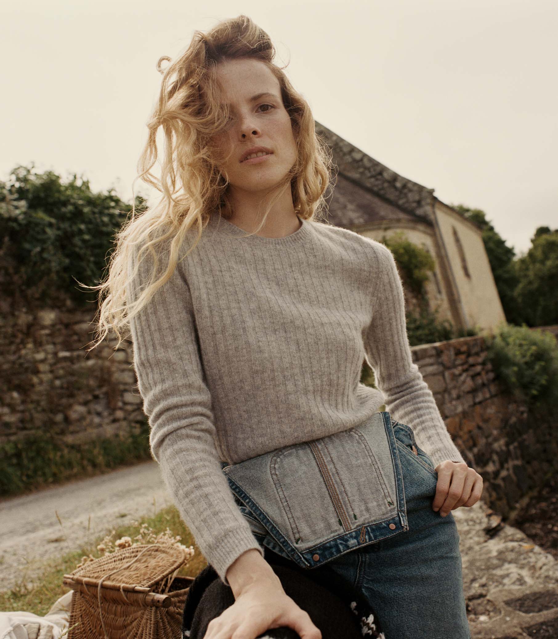 HYERES CASHMERE SWEATER -- RAINCLOUD