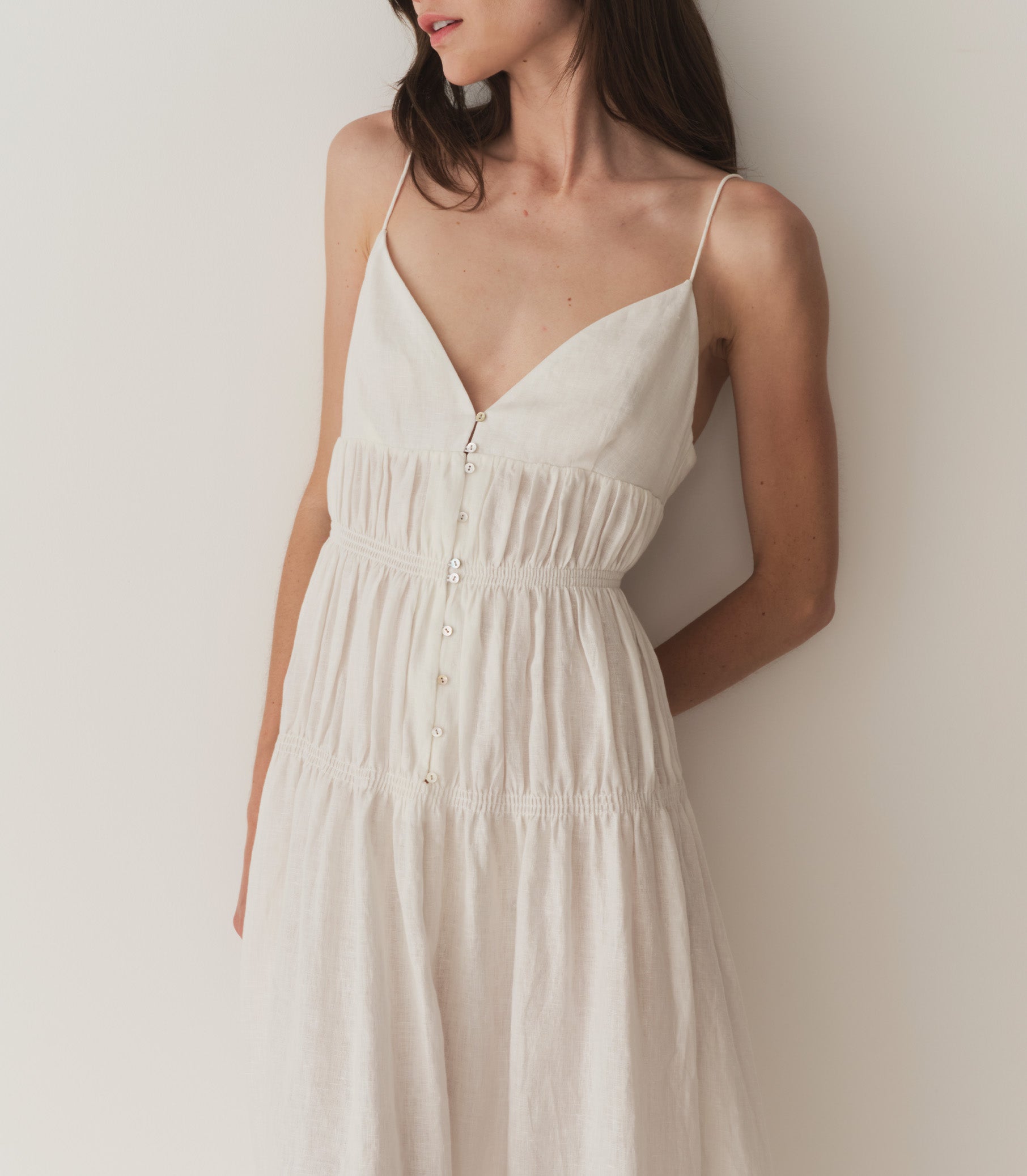 IRINA LINEN DRESS -- SALT