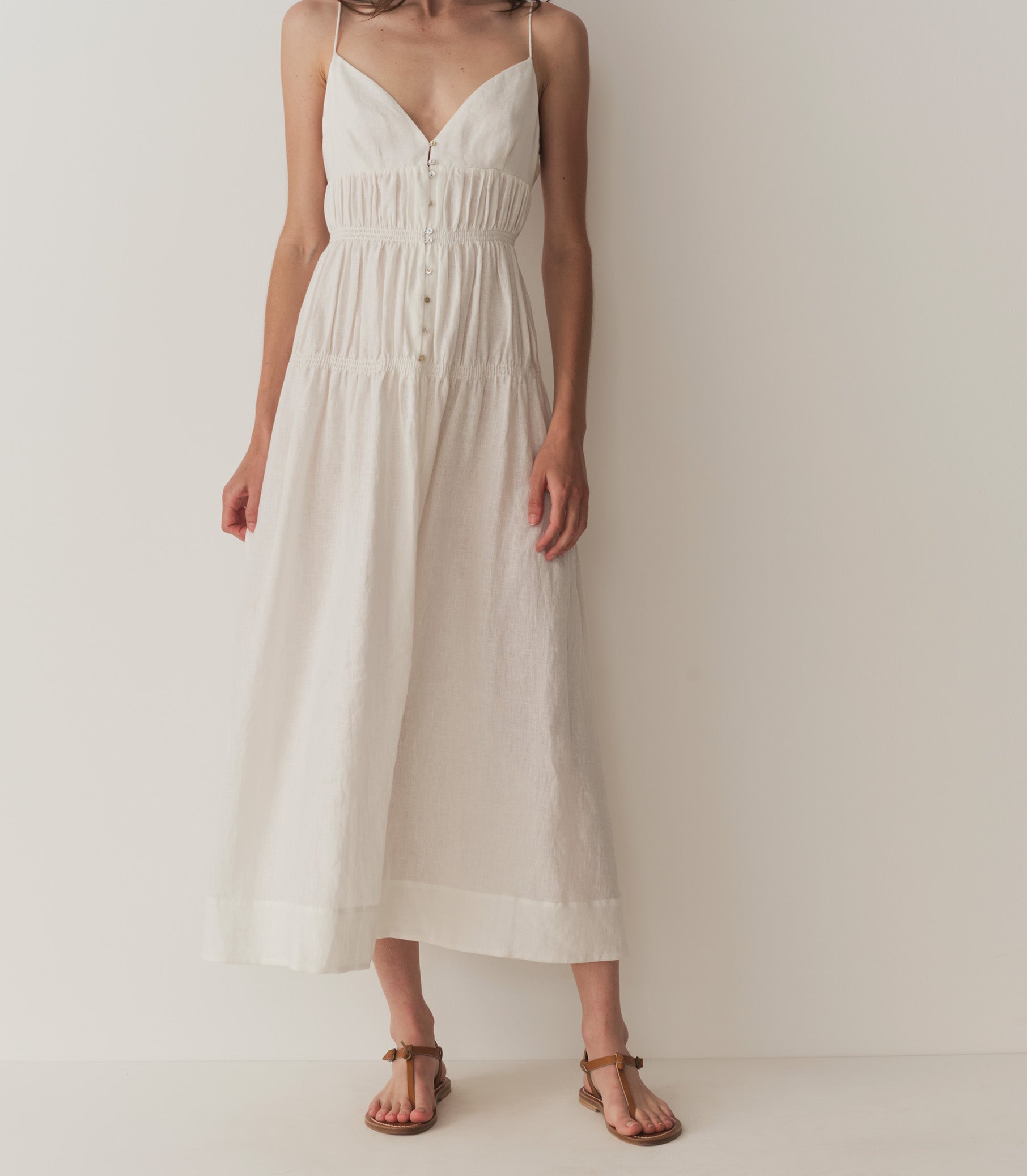 IRINA LINEN DRESS -- SALT