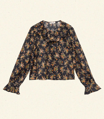 JAMIE TOP -- FOXGLOVE FLORAL