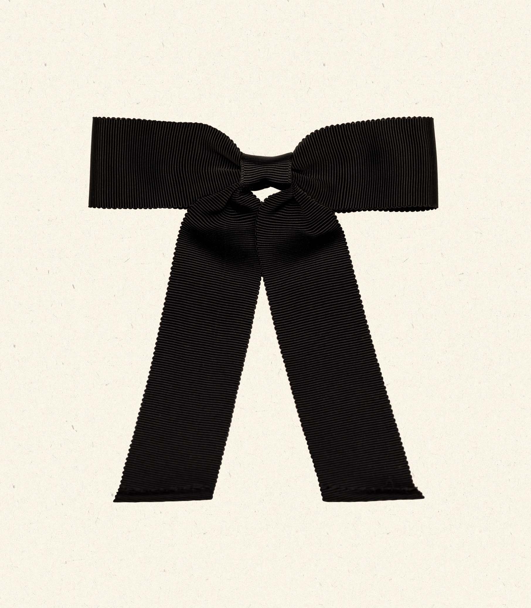 LALA BOW BARRETTE -- BLACK GROSGRAIN