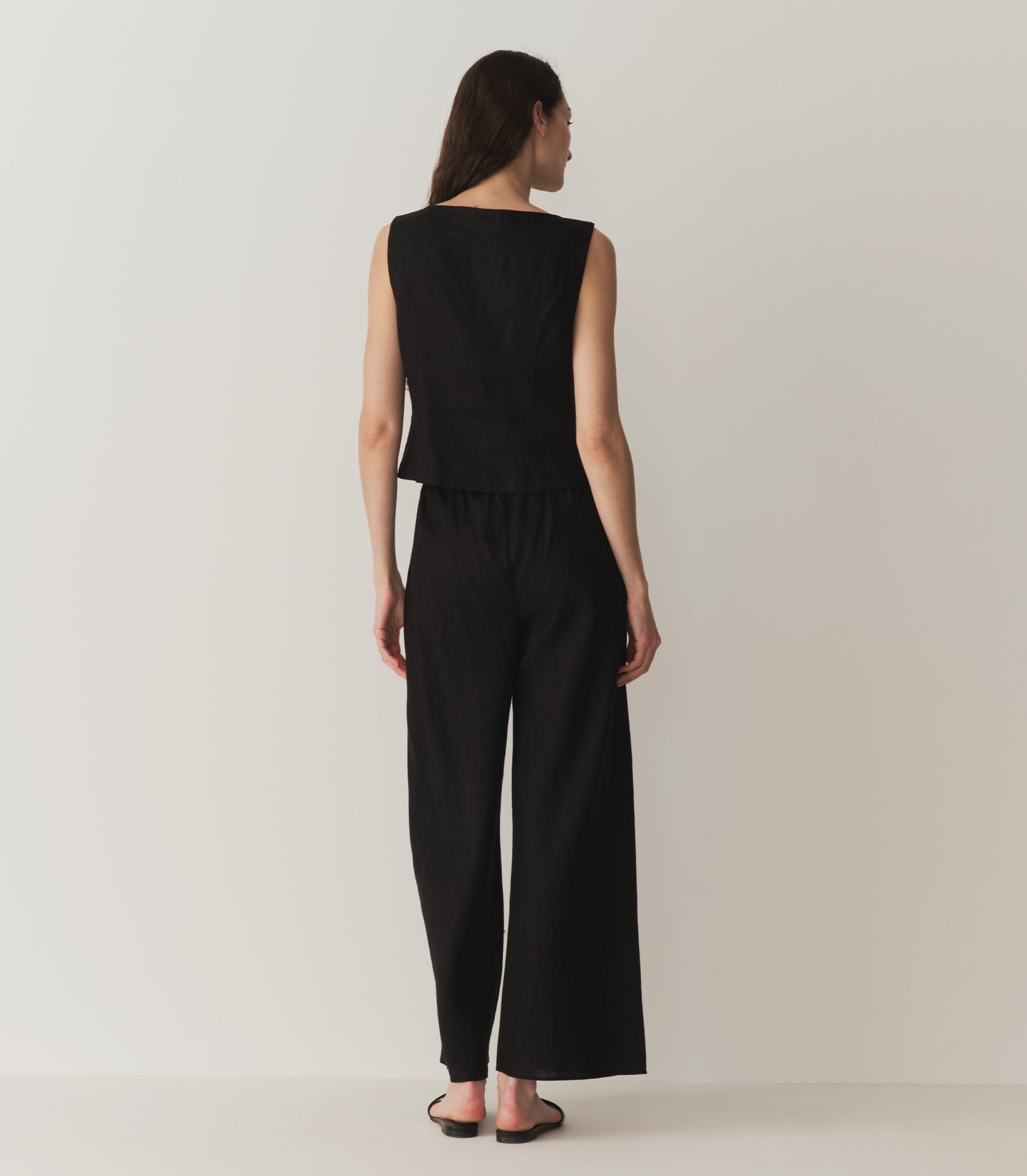 LAVON LINEN PANT -- BLACK