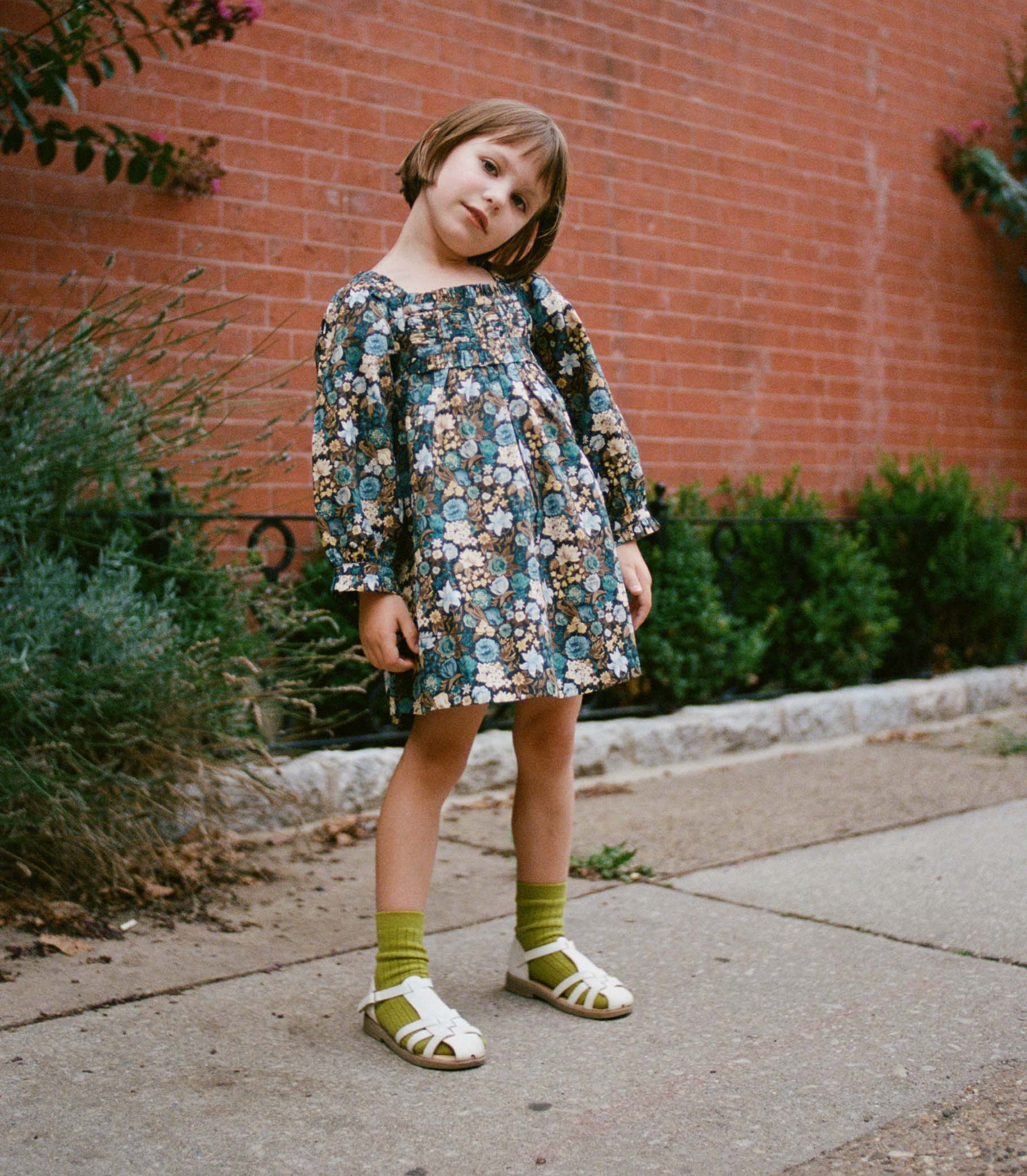 LITTLE ACTON DRESS -- BLEU ARBOR FLORAL