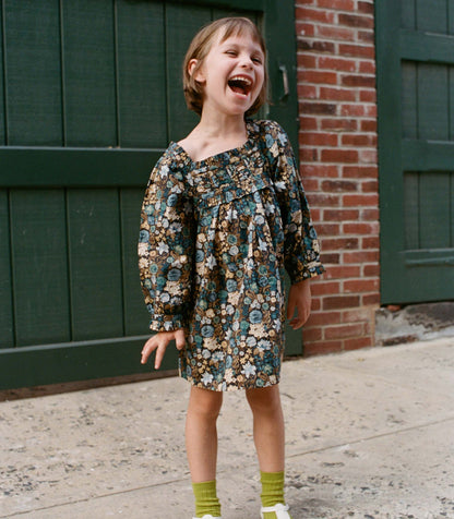 LITTLE ACTON DRESS -- BLEU ARBOR FLORAL