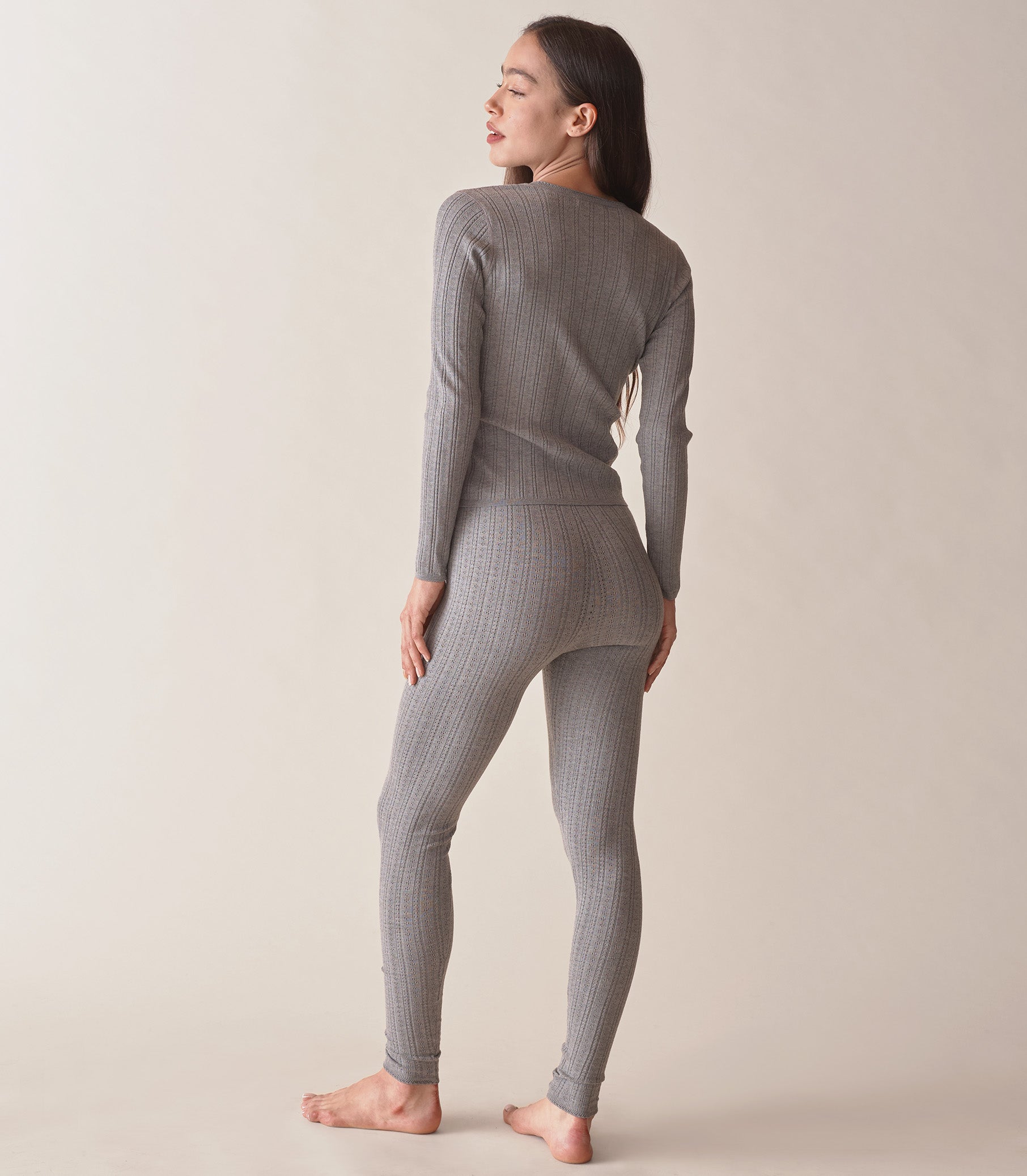 LETO KNIT PANT -- HEATHERED GREY