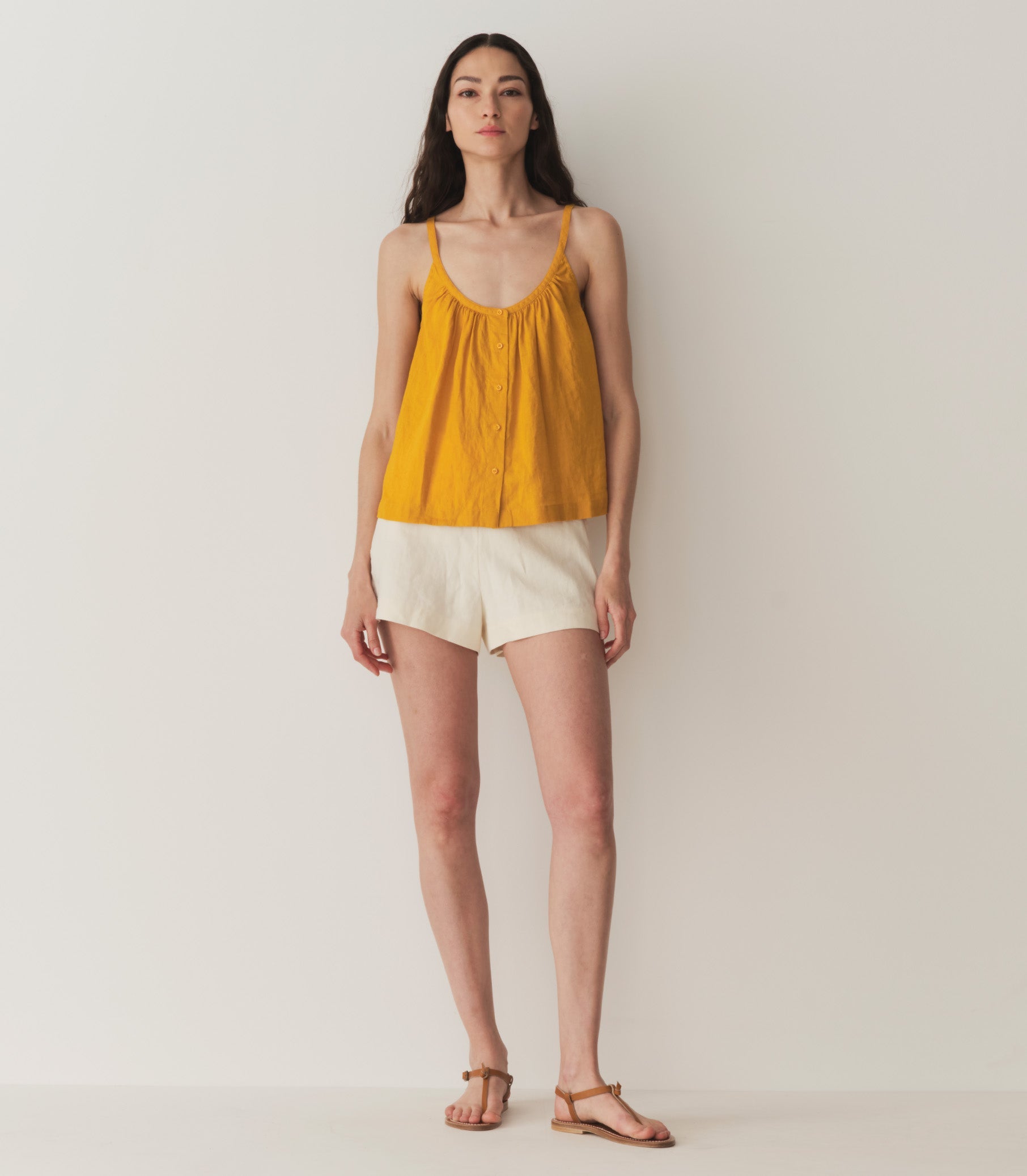 NALINA LINEN TOP -- SUNFLOWER