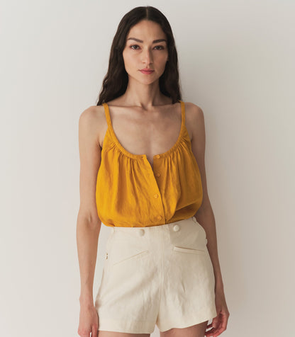 NALINA LINEN TOP -- SUNFLOWER