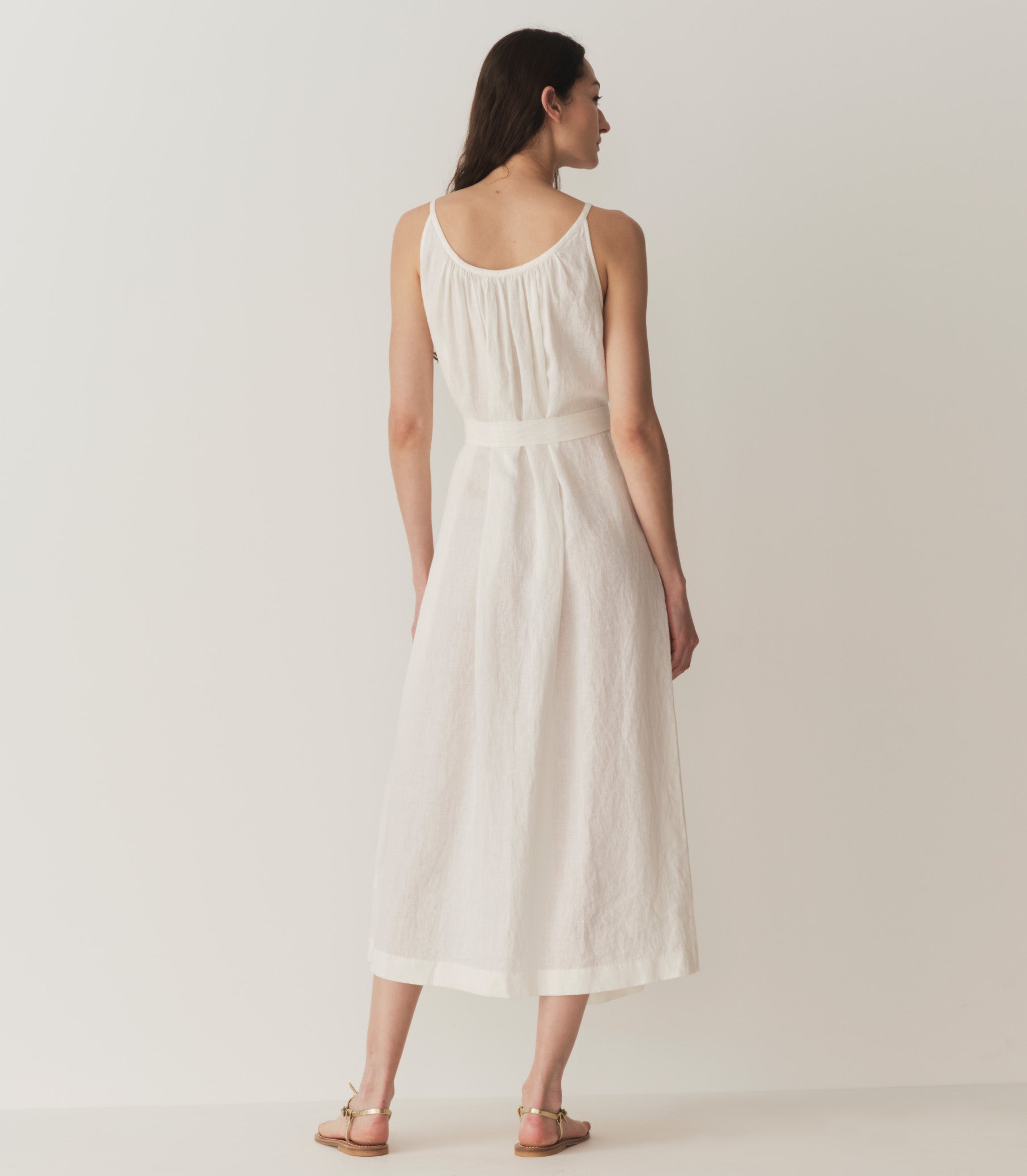 NEVITA LINEN DRESS -- SALT