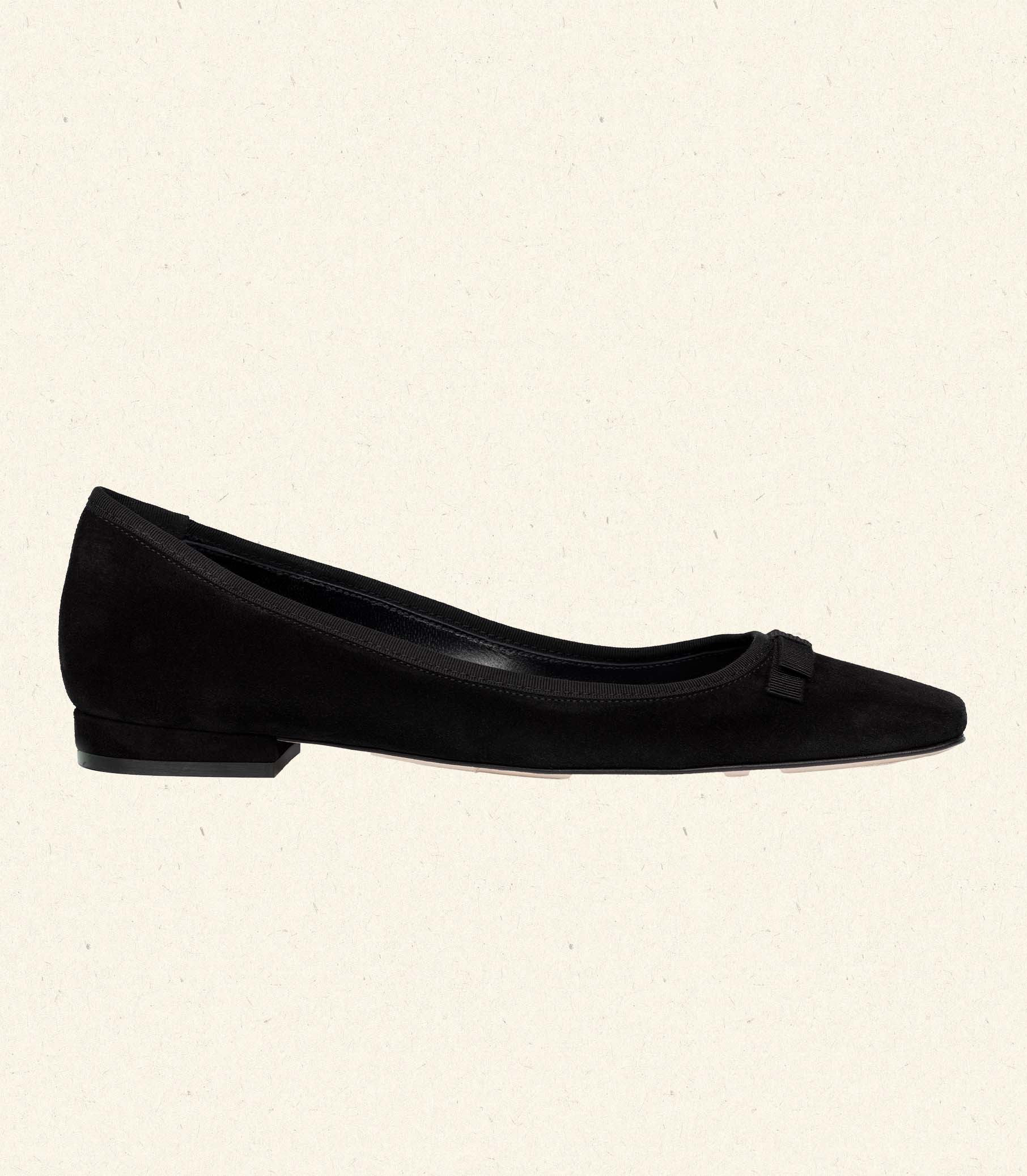 ODETTE BALLET FLAT -- BLACK VELVET