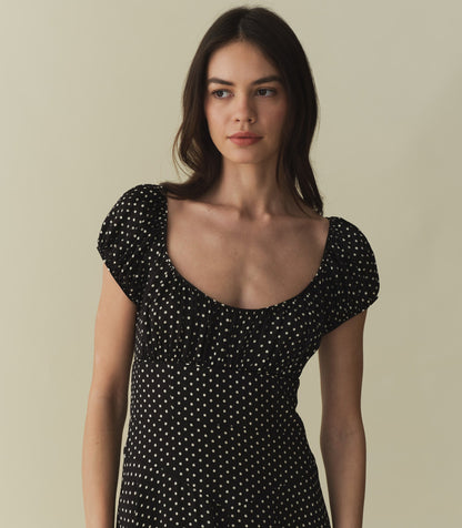 RAMONA DRESS -- NOIR DOT