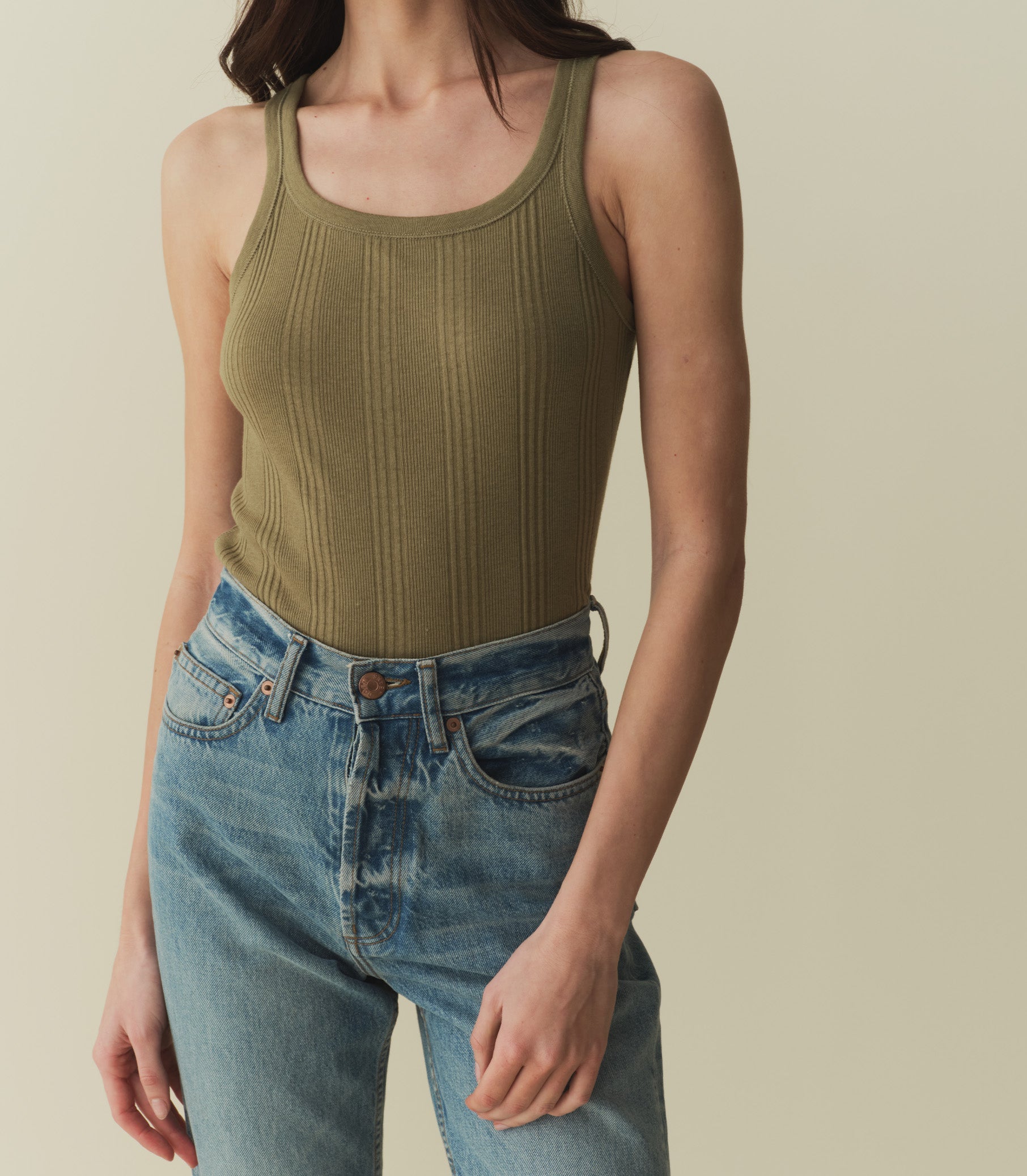 SEINE CASHMERE BLEND TANK -- PASTURE