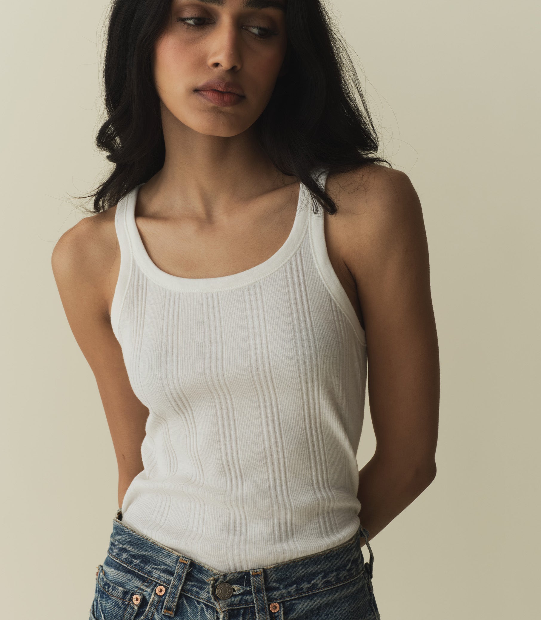 SEINE CASHMERE BLEND TANK -- SALT